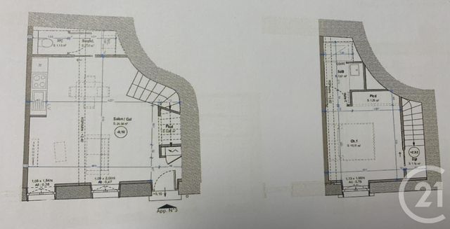 Appartement à vendre - 2 pièces - 42.2 m2 - ST GENIS LAVAL - 69 - RHONE-ALPES - Century 21 Hestia Ldi