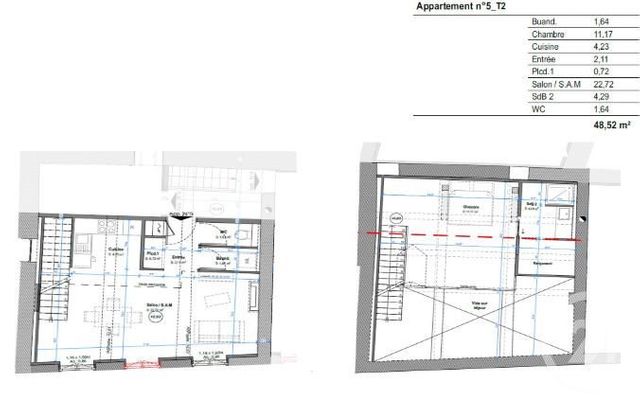 Appartement F3 à vendre - 3 pièces - 63.3 m2 - ST GENIS LAVAL - 69 - RHONE-ALPES - Century 21 Hestia Ldi